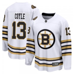 Youth Fanatics Branded Boston Bruins Charlie Coyle White Breakaway 100th Anniversary Jersey - Premier