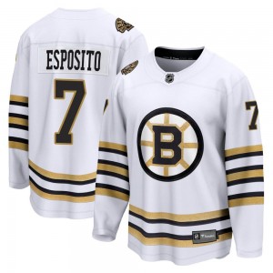 Youth Fanatics Branded Boston Bruins Phil Esposito White Breakaway 100th Anniversary Jersey - Premier