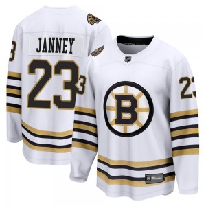 Youth Fanatics Branded Boston Bruins Craig Janney White Breakaway 100th Anniversary Jersey - Premier