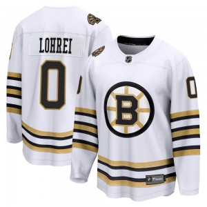 Youth Fanatics Branded Boston Bruins Mason Lohrei White Breakaway 100th Anniversary Jersey - Premier