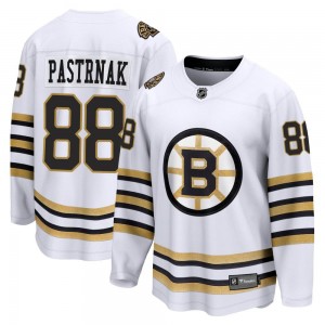 Youth Fanatics Branded Boston Bruins David Pastrnak White Breakaway 100th Anniversary Jersey - Premier