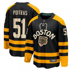 Men's Fanatics Branded Boston Bruins Matthew Poitras Black 2023 Winter Classic Jersey - Breakaway