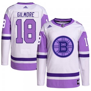 Men's Adidas Boston Bruins Happy Gilmore White/Purple Hockey Fights Cancer Primegreen Jersey - Authentic