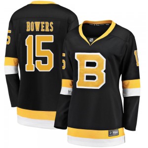 Women's Fanatics Branded Boston Bruins Shane Bowers Black Breakaway Alternate Jersey - Premier