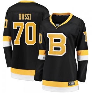 Women's Fanatics Branded Boston Bruins Brandon Bussi Black Breakaway Alternate Jersey - Premier