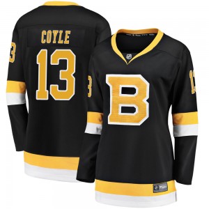 Women's Fanatics Branded Boston Bruins Charlie Coyle Black Breakaway Alternate Jersey - Premier