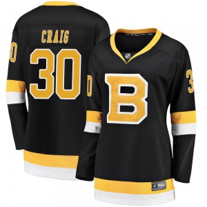 Women's Fanatics Branded Boston Bruins Jim Craig Black Breakaway Alternate Jersey - Premier