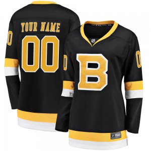 Women's Fanatics Branded Boston Bruins Custom Black Custom Breakaway Alternate Jersey - Premier