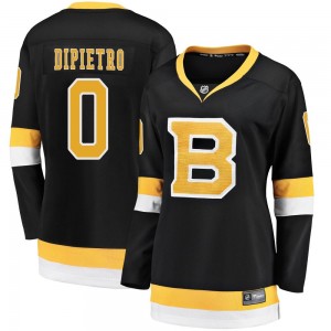 Women's Fanatics Branded Boston Bruins Michael DiPietro Black Breakaway Alternate Jersey - Premier