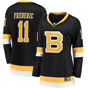 Women's Fanatics Branded Boston Bruins Trent Frederic Black Breakaway Alternate Jersey - Premier