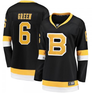 Women's Fanatics Branded Boston Bruins Ted Green Green Breakaway Black Alternate Jersey - Premier