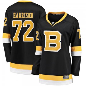 Women's Fanatics Branded Boston Bruins Brett Harrison Black Breakaway Alternate Jersey - Premier