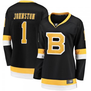 Women's Fanatics Branded Boston Bruins Eddie Johnston Black Breakaway Alternate Jersey - Premier