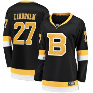 Women's Fanatics Branded Boston Bruins Hampus Lindholm Black Breakaway Alternate Jersey - Premier