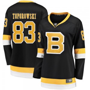 Women's Fanatics Branded Boston Bruins Luke Toporowski Black Breakaway Alternate Jersey - Premier