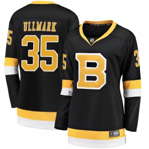 Women's Fanatics Branded Boston Bruins Linus Ullmark Black Breakaway Alternate Jersey - Premier