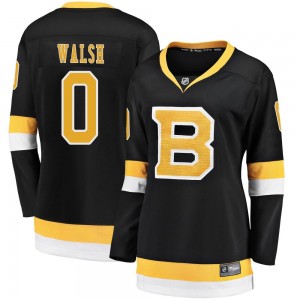 Women's Fanatics Branded Boston Bruins Reilly Walsh Black Breakaway Alternate Jersey - Premier