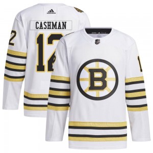 Men's Adidas Boston Bruins Wayne Cashman White 100th Anniversary Primegreen Jersey - Authentic