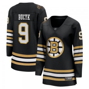 Women's Fanatics Branded Boston Bruins Johnny Bucyk Black Breakaway 100th Anniversary Jersey - Premier