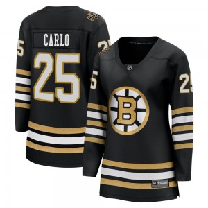 Women's Fanatics Branded Boston Bruins Brandon Carlo Black Breakaway 100th Anniversary Jersey - Premier