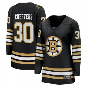 Women's Fanatics Branded Boston Bruins Gerry Cheevers Black Breakaway 100th Anniversary Jersey - Premier