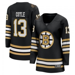 Women's Fanatics Branded Boston Bruins Charlie Coyle Black Breakaway 100th Anniversary Jersey - Premier