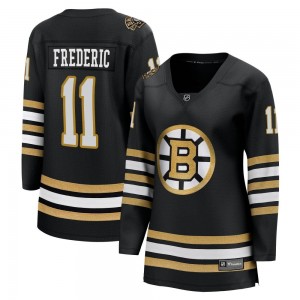 Women's Fanatics Branded Boston Bruins Trent Frederic Black Breakaway 100th Anniversary Jersey - Premier