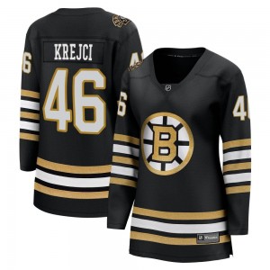 Women's Fanatics Branded Boston Bruins David Krejci Black Breakaway 100th Anniversary Jersey - Premier