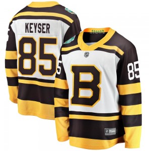 Youth Fanatics Branded Boston Bruins Kyle Keyser White 2019 Winter Classic Jersey - Breakaway