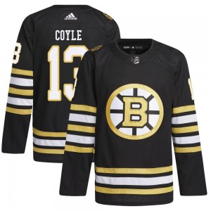 Youth Adidas Boston Bruins Charlie Coyle Black 100th Anniversary Primegreen Jersey - Authentic