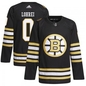 Youth Adidas Boston Bruins Mason Lohrei Black 100th Anniversary Primegreen Jersey - Authentic