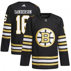 Youth Adidas Boston Bruins Derek Sanderson Black 100th Anniversary Primegreen Jersey - Authentic