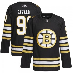Youth Adidas Boston Bruins Marc Savard Black 100th Anniversary Primegreen Jersey - Authentic
