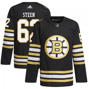 Youth Adidas Boston Bruins Oskar Steen Black 100th Anniversary Primegreen Jersey - Authentic