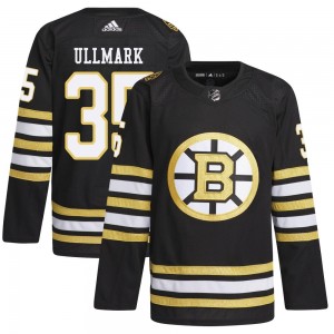 Youth Adidas Boston Bruins Linus Ullmark Black 100th Anniversary Primegreen Jersey - Authentic