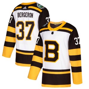 Men's Adidas Boston Bruins Patrice Bergeron White 2019 Winter Classic Jersey - Authentic