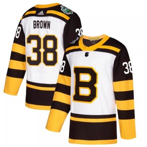 Men's Adidas Boston Bruins Patrick Brown White 2019 Winter Classic Jersey - Authentic