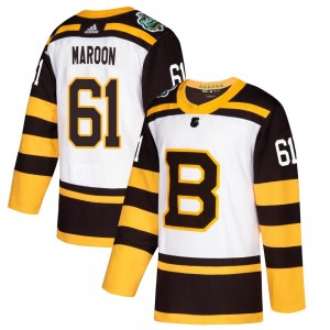 Men's Adidas Boston Bruins Pat Maroon White 2019 Winter Classic Jersey - Authentic