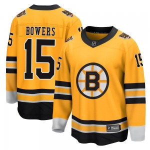 Youth Fanatics Branded Boston Bruins Shane Bowers Gold 2020/21 Special Edition Jersey - Breakaway