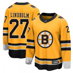 Youth Fanatics Branded Boston Bruins Hampus Lindholm Gold 2020/21 Special Edition Jersey - Breakaway