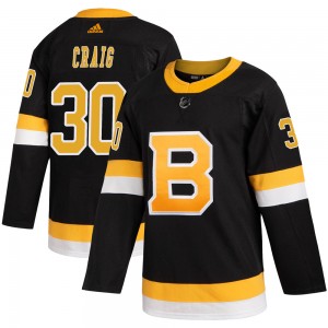 Youth Adidas Boston Bruins Jim Craig Black Alternate Jersey - Authentic