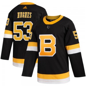 Youth Adidas Boston Bruins Cameron Hughes Black Alternate Jersey - Authentic