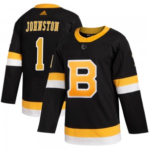 Youth Adidas Boston Bruins Eddie Johnston Black Alternate Jersey - Authentic
