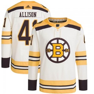 Youth Adidas Boston Bruins Jason Allison Cream 100th Anniversary Primegreen Jersey - Authentic
