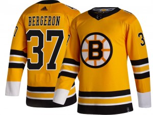 Men's Adidas Boston Bruins Patrice Bergeron Gold 2020/21 Special Edition Jersey - Breakaway