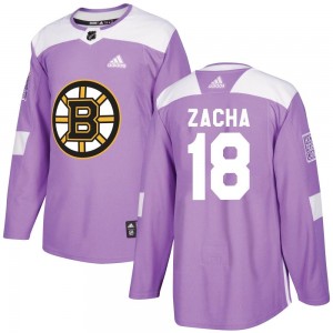 Youth Adidas Boston Bruins Pavel Zacha Purple Fights Cancer Practice Jersey - Authentic