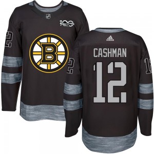 Men's Boston Bruins Wayne Cashman Black 1917-2017 100th Anniversary Jersey - Authentic