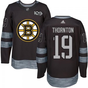 Men's Boston Bruins Joe Thornton Black 1917-2017 100th Anniversary Jersey - Authentic