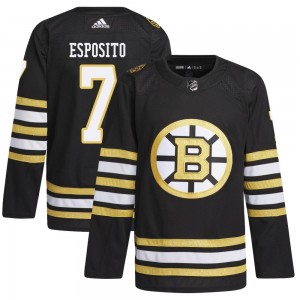 Men's Adidas Boston Bruins Phil Esposito Black 100th Anniversary Primegreen Jersey - Authentic