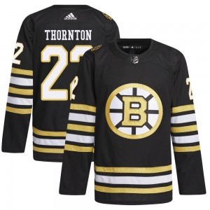 Men's Adidas Boston Bruins Shawn Thornton Black 100th Anniversary Primegreen Jersey - Authentic